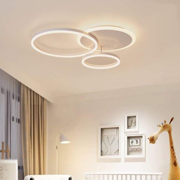 26'' LED Artistic Flush Mount Ceiling Light with Luxury 3 Ring for Bedroom - Image 5