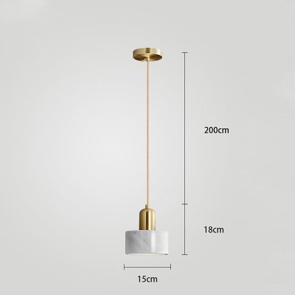 Cylindrical Electroplated Metal Resin LED Modern Pendant Lighting - Image 3