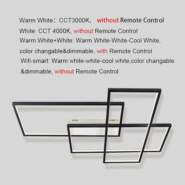 Rectangular Hybrid Modern Flush Mount Ceiling Light With 1 Central LED Light - Image 22
