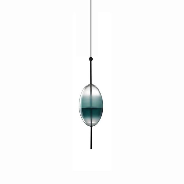 1 Bulb Gradient Blue Glass Pendant Light Modern Industrial Pendant Lamp - Image 7