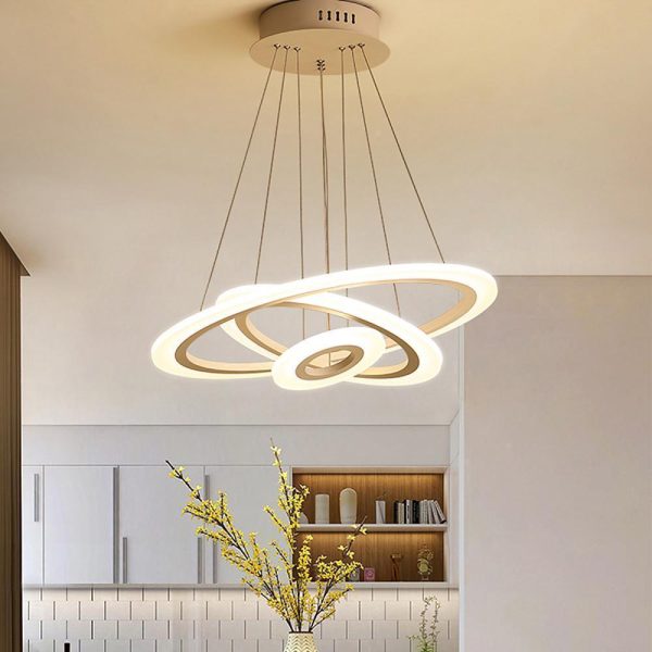 Adjustable 3 Circles LED Modern Pendant Lighting Chandelier - Image 9