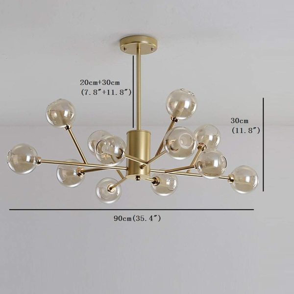 12 Bulbs Glass Sputnik Shaped LED Nordic Pendant Light Hanging Lamp Island Lights - Image 6