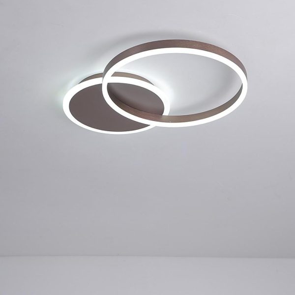 2 Circles Dimmable LED Modern Flush Mount Lighting Ceiling Light Fixture - Image 6