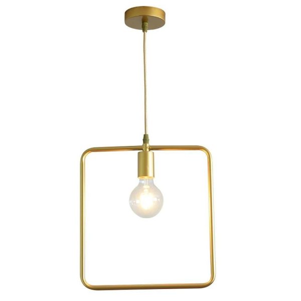 Metal Black and Gold Pendant Light Rounded Square Pendant Lighting - Image 17