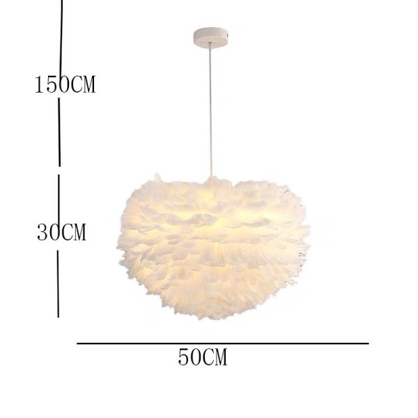 Novelty Modern Feather Design Pink Chandelier Metal Ceiling Light - Image 6
