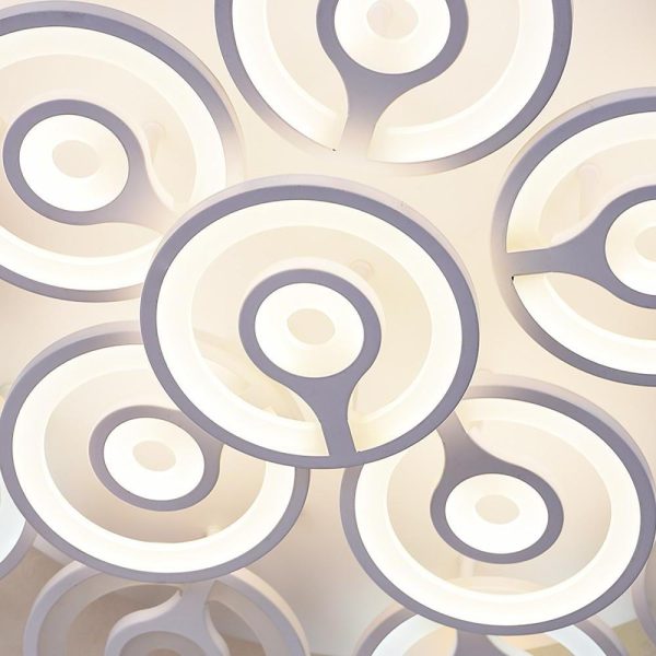 Round Flower Shaped LED Modern Flush Mount Lighting Ceiling Lights Hanging Light - Image 8