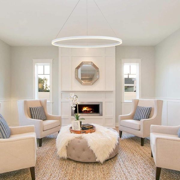 Circle LED Modern Chandelier Pendant Light Hanging Lamp Island Lights - Image 2