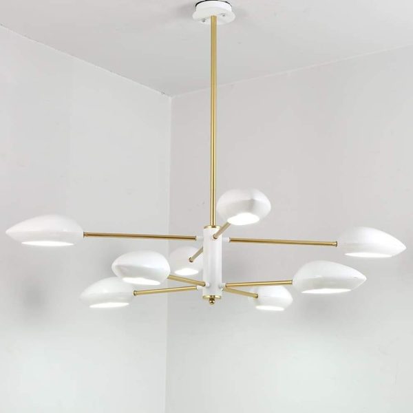 Artistic Black Farmhouse Chandelier with 8 LED Downlight Angled Lights - Image 3