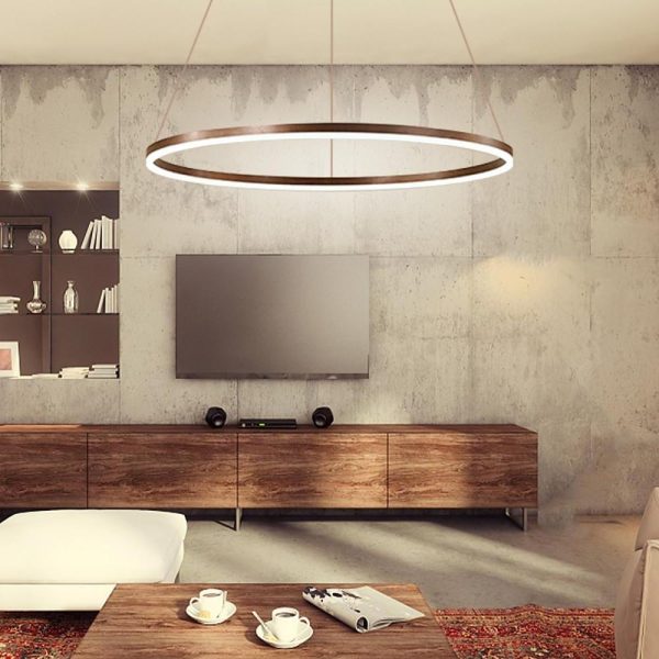 Circle LED Modern Chandelier Pendant Light Hanging Lamp Island Lights - Image 3