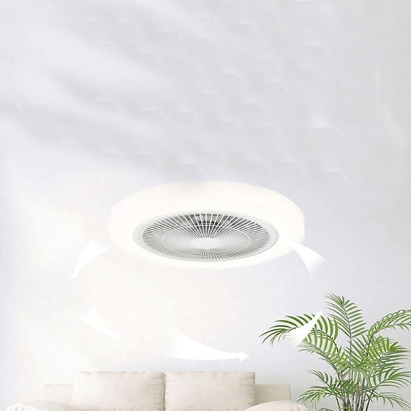 Rounded Linear Flush Mount Bladeless Ceiling Fans with Lights LED Living Room Ceiling Lights - Image 6