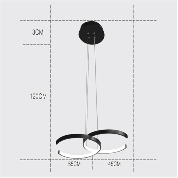 Wave Island Two Story Foyer Chandelier Metal Silica Gel Kitchen Ceiling Light - Image 3
