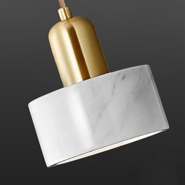 Cylindrical Electroplated Metal Resin LED Modern Pendant Lighting - Image 8