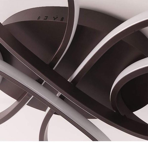 Artistic Curved Dimmable LED Modern Ceiling Lights Chandelier Flush Mount Lighting - Image 9