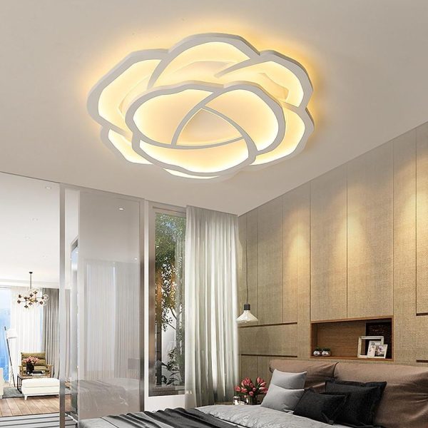 Flower Shapes Dimmable LED Modern Ceiling Lights Flush Mount Lighting - Image 4