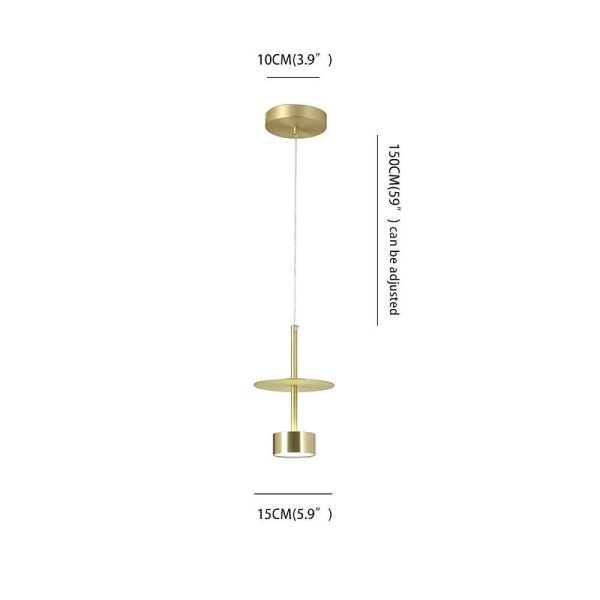 1 Bulb Metal Pendant Lights for Kitchen Island Gold Industiral Ceiling Light - Image 3