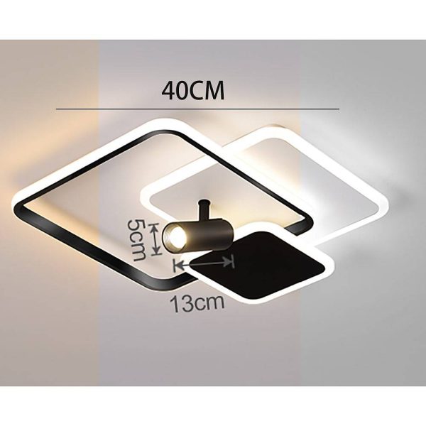 3 Square Metal LED Flush Mount Ceiling Light for Bedroom - Image 5