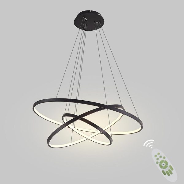 3 Ring Intterweaved Circle Design Pendant Lighting Aluminum Acrylic LED Ceiling Light - Image 15