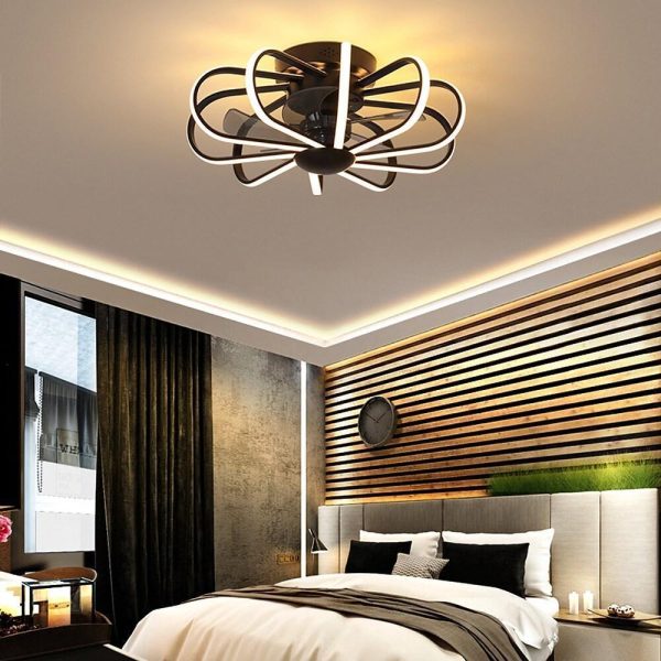 5 Blade Modern Ceiling Fans With Surrounding Exterior LED Lights - Image 2