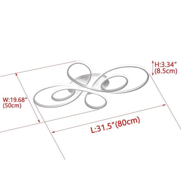Artistic Curved Dimmable LED Modern Ceiling Lights Chandelier Flush Mount Lighting - Image 8