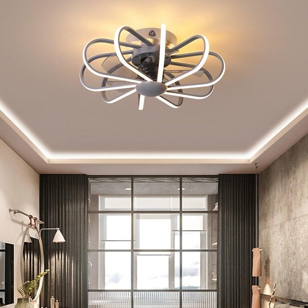5 Blade Modern Ceiling Fans With Surrounding Exterior LED Lights - Image 4