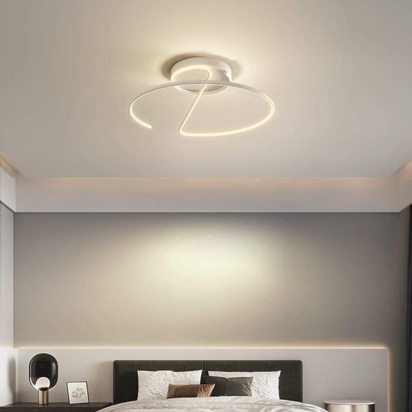Semi Circle Streamlined Metal Dimmable LED Modern Ceiling Light Fixture - Image 2