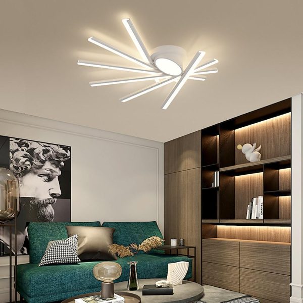 Creative Linear Oval Sticks LED White Modern Flush Mount Ceiling Light - Image 3