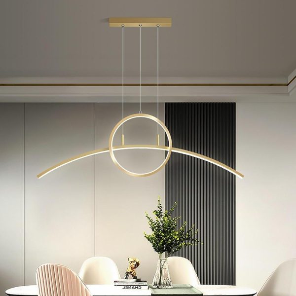 Curve Circle Pendant Lighting Metal Modern Pendant Lighting for Kitchen - Image 12
