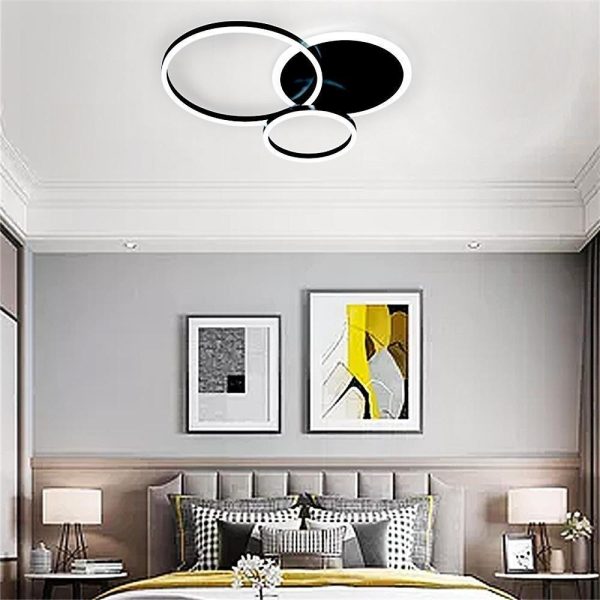 3-Layers LED Modern Circle Flush Mount Light - 3-Color Dimmable, 26"x20" - Image 8