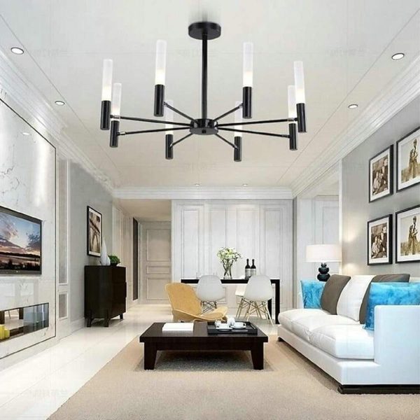 8-light LED Electroplated Modern Chandeliers Ceiling Light Hanging Lights - Image 2