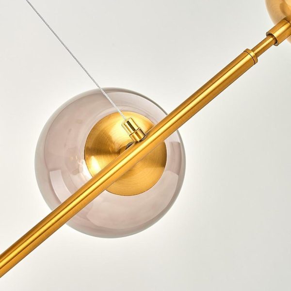 Linear Dining Room Chandeliers Glass Globe Chandelier 4/6 Heads - Image 10