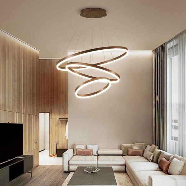 3 Circle Graduated Bedroom Pendant Lights Remote Control Pendant Lighting - Image 4