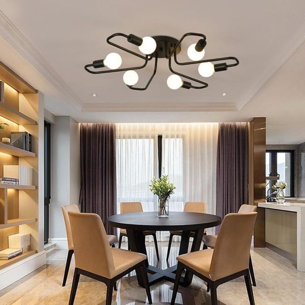 Linear Metal Flower Shaped LED Modern Flush Mount Lighting Ceiling Lights - Image 4