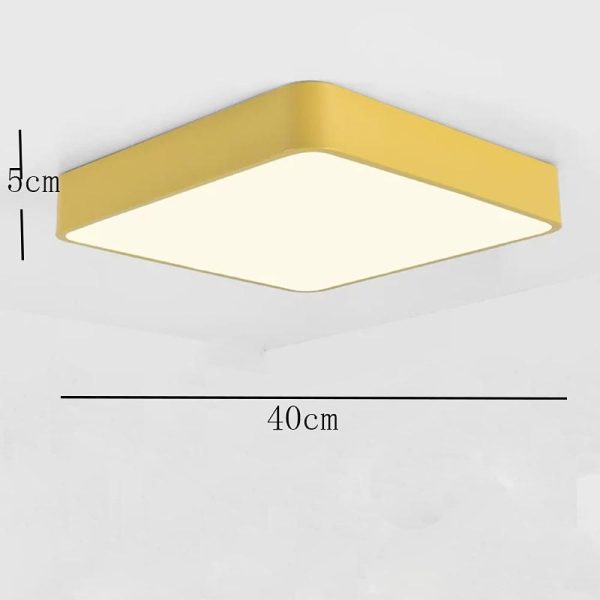 Square Modern Style Design Flush Mount Lighting Metal PVC Acrylic LED Bedroom Ceiling Lights - Image 7