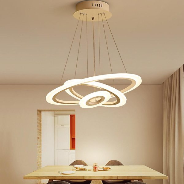 Adjustable 3 Circles LED Modern Pendant Lighting Chandelier - Image 7