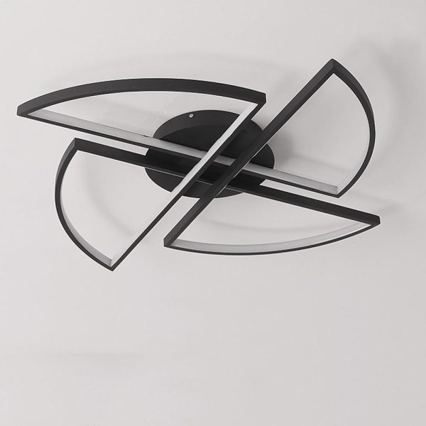 Geometric Flush Mount Ceiling Light 4 Semi Circle Metal LED Light - Image 4