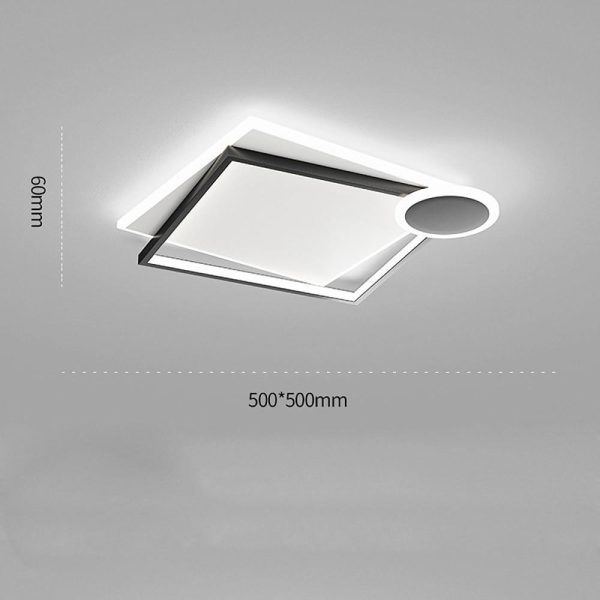 Squares Circle Metal Offset Flush Mount Light LED Bedroom Ceiling Lights - Image 6