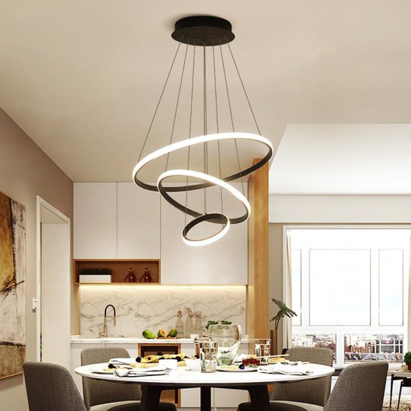 Adjustable Circle Design Dimmable LED Modern Chandeliers Ceiling Lights - Image 2