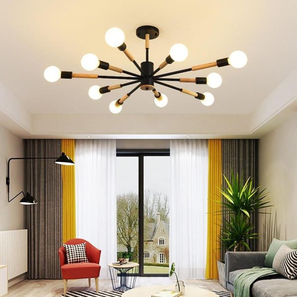 10-Light LED Nordic Style Flush Mount Lighting Ceiling Lights Chandelier - Image 3