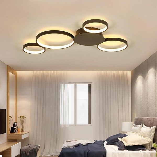4 Circle Modern Silica Gel LED Flush Mount Ceiling Light for Living Room - Image 3