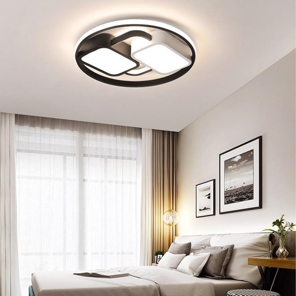 Circles Rectangles Dimmable LED Modern Ceiling Light Flush Mount Lighting - Image 4
