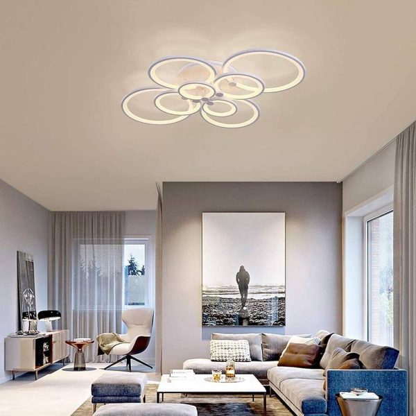 Elegant Semi Flush Mount Ceiling Lights with Unique Overlapping Rings - Image 24