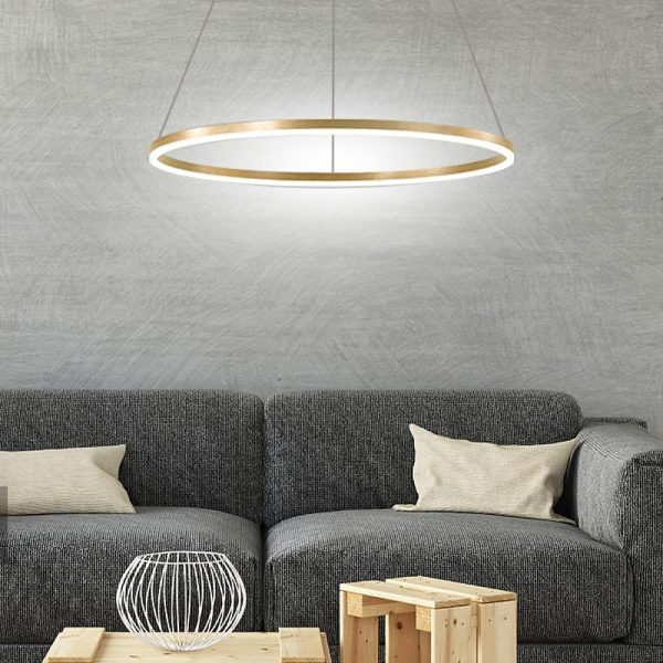 Circle LED Modern Chandelier Pendant Light Hanging Lamp Island Lights - Image 6