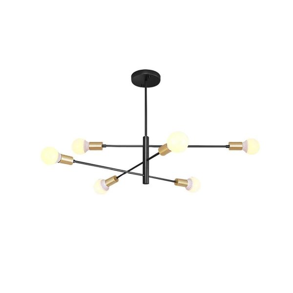 Luxurious 6-Light Sputnik Chandelier with E27 Bulb Base - 41'' Dia x 31'' H - Image 6