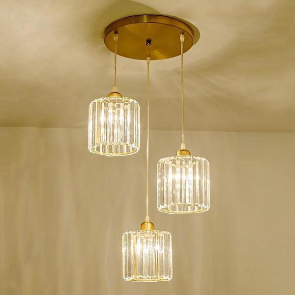 3 Metal Crystal Island Lantern Chandelier LED Ceiling Light - Image 4