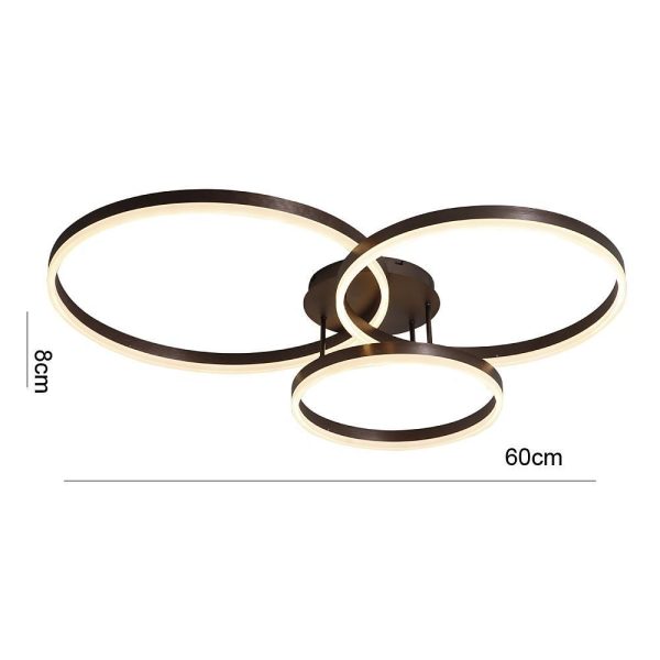 3 Circles Metal Dimmable LED Modern Flush Mount Ceiling Lighting - Image 6