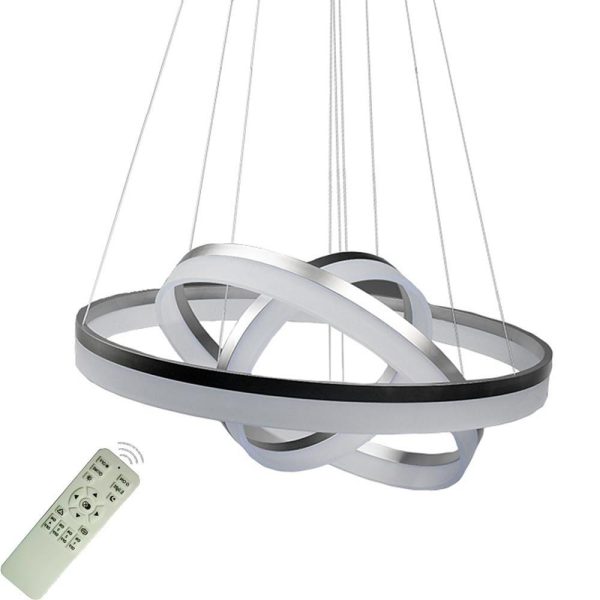 Adjustable Gradated 3 Rings Dimmable LED Modern Chandeliers Pendant Lighting - Image 9