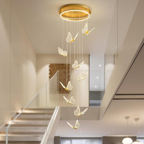Butterfly Shapes Design Pendant Lighting Acrylic Metal Island LED Living Room Ceiling Lights - Image 6