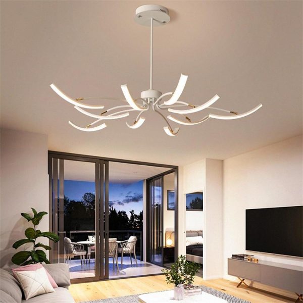 Flower Strips Dimmable LED Nordic Chandeliers Pendant Light Hanging Lamp - Image 2