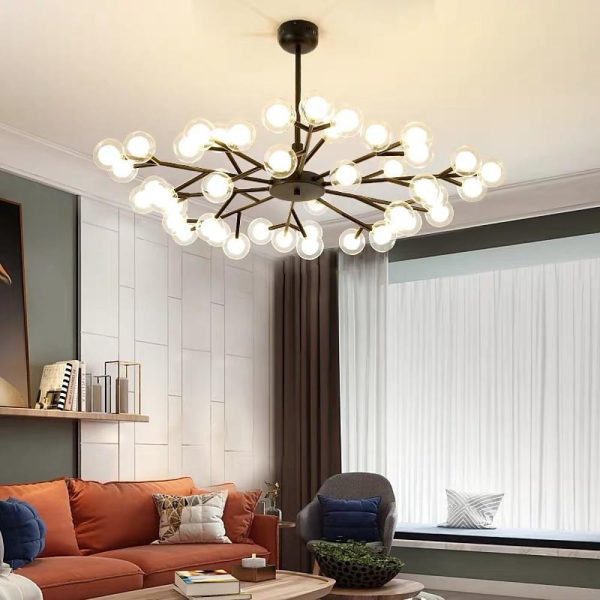 45 Lights LED Cluster Design Glass Modern Chandelier Ceiling Light - Image 6