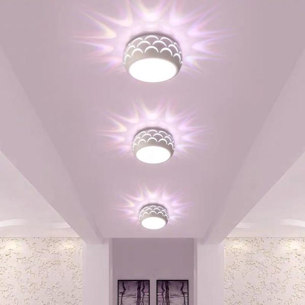 Globe Modern Flush Mount Drum Light Hallway Entryway LED Ceiling Light - Image 3